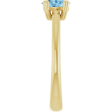 10K Gold Oval Natural Sky Blue Topaz Double-Prong Ring - Yellow Gold - view 4