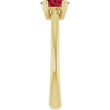 10K Gold Oval Lab-Grown Ruby Double-Prong Ring - Yellow Gold - view 4