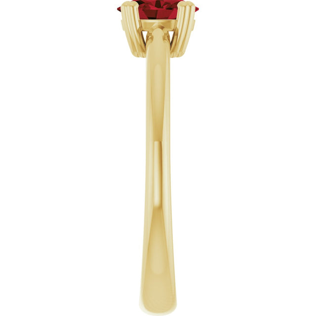 10K Gold Oval Natural Mozambique Garnet Double-Prong Ring - Yellow Gold - view 4