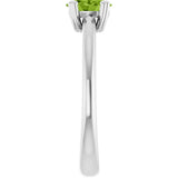 10K Gold Oval Natural Peridot Double-Prong Ring - White Gold - view 4