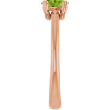 14K Gold Emerald Natural Peridot Double-Prong Ring - Rose Gold - view 4