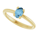 10K Gold Oval Natural Sky Blue Topaz Double-Prong Ring - Yellow Gold - view 5
