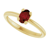 10K Gold Oval Natural Mozambique Garnet Double-Prong Ring - Yellow Gold - view 5