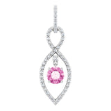 14K Gold Round Natural Pink Sapphire Infinity-Inspired Pendant - view 4