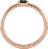 14K Gold Marquise Natural Black Onyx Stackable Ring - Rose Gold - view 2