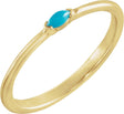 14K Gold Marquise Natural Turquoise Stackable Ring - Yellow Gold