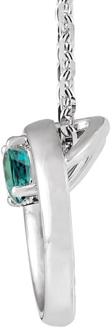 Platinum Round Lab-Grown Alexandrite Circle Necklace - view 4