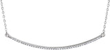14K Gold Round Natural Diamond Bar Necklace - Rose Gold - view 6