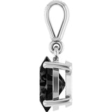 14K Gold Oval Natural Black Onyx & Natural Diamond Accented Necklace or Pendant - White Gold - view 3