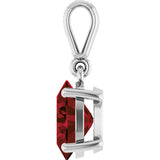 14K Gold Oval Natural Mozambique Garnet & Natural Diamond Accented Necklace or Pendant – 0.03 CTW - White Gold - view 3