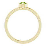 14K Gold Round Natural Peridot Bezel-Set Solitaire Ring - Yellow Gold - view 7