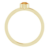 14K Gold Round Natural Citrine Bezel-Set Solitaire Ring - Yellow Gold - view 7