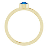 14K Gold Round Natural Blue Sapphire Bezel-Set Solitaire Ring - Yellow Gold - view 7