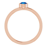 14K Gold Round Lab-Grown Blue Sapphire Bezel-Set Solitaire Ring - Rose Gold - view 7