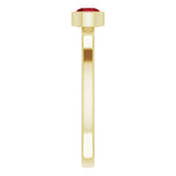 14K Gold Round Natural Mozambique Garnet Bezel-Set Solitaire Ring - Yellow Gold - view 9