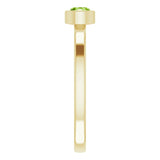 14K Gold Round Natural Peridot Bezel-Set Solitaire Ring - Yellow Gold - view 9