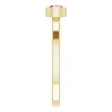 14K Gold Round Natural Pink Tourmaline Bezel-Set Solitaire Ring - Yellow Gold - view 9
