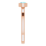 14K Gold Round Natural Aquamarine Bezel-Set Solitaire Ring - Rose Gold - view 9
