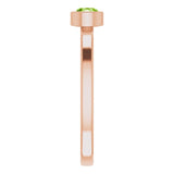 14K Gold Round Natural Peridot Bezel-Set Solitaire Ring - Rose Gold - view 9