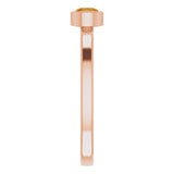 14K Gold Round Natural Citrine Bezel-Set Solitaire Ring - Rose Gold - view 9