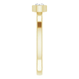 14K Gold Round Natural White Sapphire Bezel-Set Solitaire Ring - Yellow Gold - view 9