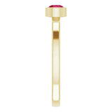 14K Gold Round Lab-Grown Ruby Bezel-Set Solitaire Ring - Yellow Gold - view 9