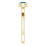 14K Gold Round Natural Blue Sapphire Bezel-Set Solitaire Ring - Yellow Gold - view 9