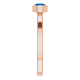 14K Gold Round Lab-Grown Blue Sapphire Bezel-Set Solitaire Ring - Rose Gold - view 9