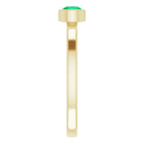 14K Gold Round Lab-Grown Emerald Bezel-Set Solitaire Ring - Yellow Gold - view 9