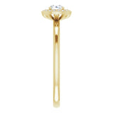14K Gold Round Natural Diamond Halo-Style Ring - Yellow Gold - view 9