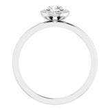 Platinum Round Natural Diamond Halo-Style Ring - view 7