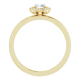 14K Gold Round Natural Diamond Halo-Style Ring - Yellow Gold - view 7