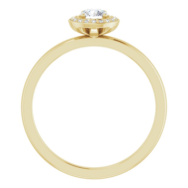 14K Gold Round Natural Diamond Halo-Style Ring - Yellow Gold - view 7