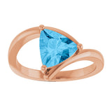 14K Gold Trillion Natural Swiss Blue Topaz Bypass Ring - Rose Gold - view 3