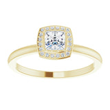 14K Gold Square Natural Diamond Halo-Style Ring - Yellow Gold - view 8