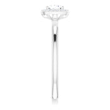 Platinum Square Natural Diamond Halo-Style Ring - view 11