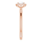 14K Gold Square Natural Diamond Halo-Style Ring - Rose Gold - view 11