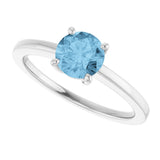 10K Gold Oval Natural Sky Blue Topaz Solitaire Ring - White Gold - view 5