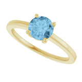 10K Gold Oval Natural Sky Blue Topaz Solitaire Ring - Yellow Gold - view 5