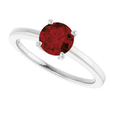 10K Gold Oval Natural Mozambique Garnet Solitaire Ring - White Gold - view 5
