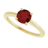 10K Gold Oval Natural Mozambique Garnet Solitaire Ring - Yellow Gold - view 5