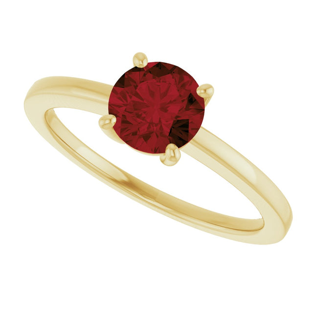 10K Gold Oval Natural Mozambique Garnet Solitaire Ring - Yellow Gold - view 5