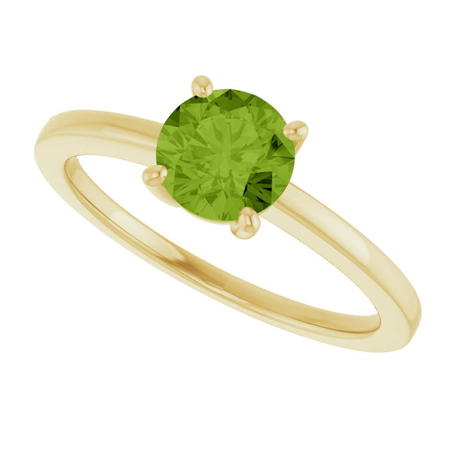10K Gold Oval Natural Peridot Solitaire Ring - Yellow Gold - view 5