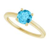 10K Gold Oval Natural Aquamarine Solitaire Ring - Yellow Gold - view 5