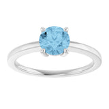 10K Gold Oval Natural Sky Blue Topaz Solitaire Ring - White Gold - view 3