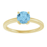 10K Gold Oval Natural Sky Blue Topaz Solitaire Ring - Yellow Gold - view 3