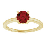 10K Gold Oval Natural Mozambique Garnet Solitaire Ring - Yellow Gold - view 3