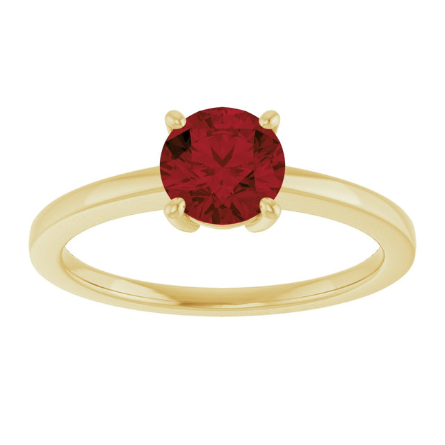 10K Gold Oval Natural Mozambique Garnet Solitaire Ring - Yellow Gold - view 3