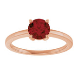 14K Gold Oval Natural Mozambique Garnet Solitaire Ring - Rose Gold - view 3