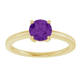 10K Gold Oval Natural Amethyst Solitaire Ring - Yellow Gold - view 3